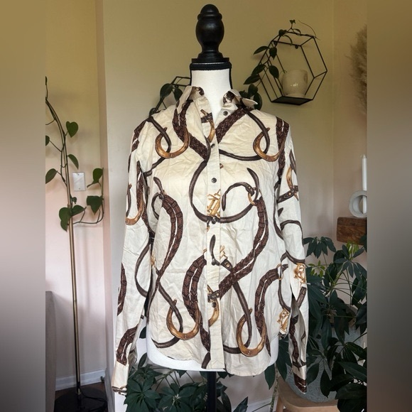 Lauren Ralph Lauren Tops - Ralph Lauren Equestrian Print ButtonUp Shirt